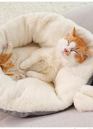 М'яка лежанка ліжко для котів та маленьких собак resteq 52х52х32 см. лежак для котів. лежак для собак. місце сну для кота3 фото