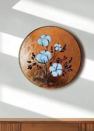 Кругла інтер'єрна картина бавовна і шипшина