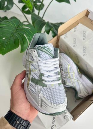 Жіночі літні текстильні кросівки asics gel-1130 white/green5 фото