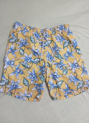 Шорти пляжні жовті з принтом  lands end