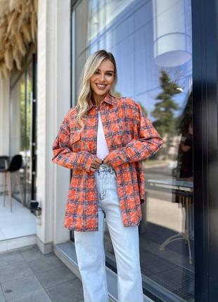 Сорочка (рубашка) жіноча варьонка котон в клітинку 42-48 бордова, помаранчева, сіро-рожева