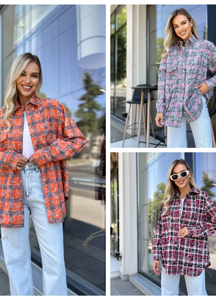 Сорочка (рубашка) жіноча варьонка котон в клітинку 42-48 бордова, помаранчева, сіро-рожева9 фото