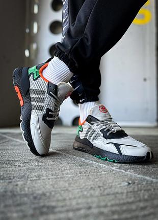 Кросівки adidas nite jogger sesame "black bold green"