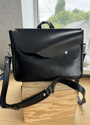 Сумка шкіряна через плече для ноутбука портфель squirrel’s bag