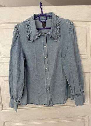 Джинсовая женская блуза рубашка