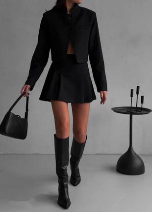 Ідеальний спідничний костюм з укороченим піджаком2 фото