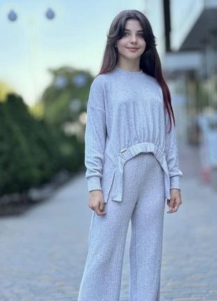 Костюм для девочки подростка костюм в школу костюм с широкими брюками