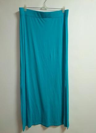 Трикотажная макси юбка с разрезами по бокам 18/52-54 размер1 фото