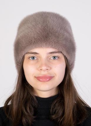 Женская норковая меховая шапка кубанка