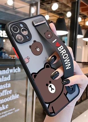 Мультяшний чохол із коричневим ведмедем на iphone 6