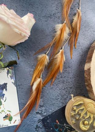 Шпилька заколка з пірʼям, перья в волоси