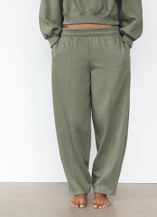 Zara плюшеві штани прямого крою