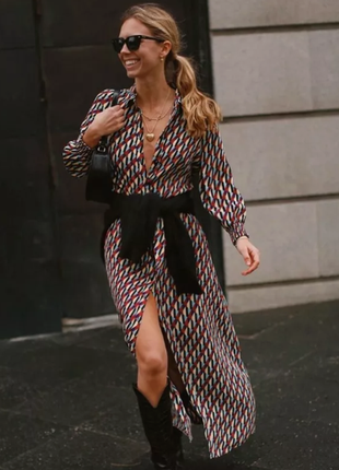 Віскозне максіплаття сорочка zara
