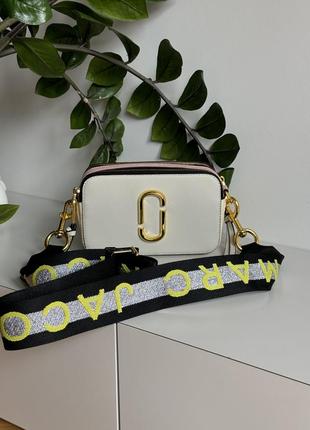 Marc jacobs the snapshot beige/powder, женская кожаная сумка, женская кожаная кожаная сумка
