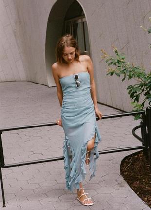 Сукня жіноча синя з воланами zara new