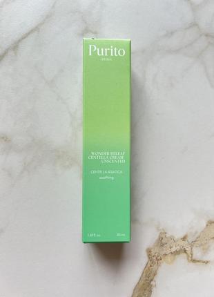 Крем для чутливої шкіри з центеллою без ефірних олій purito seoul wonder releaf centella cream unscented 50 ml