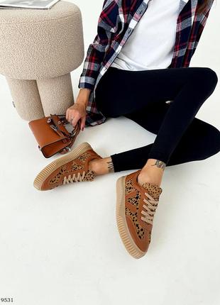 Удобные и качественные кеды с леопардовым принтом