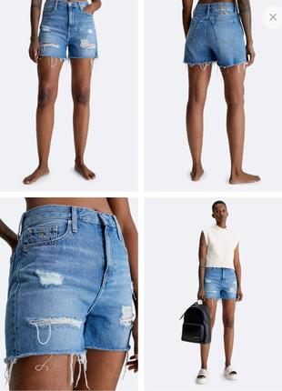 Джинсовые шорты mom calvin klein