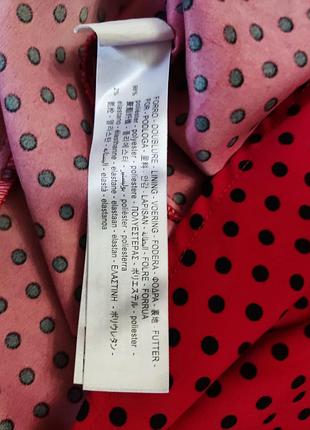 Сукня червона в чорний горошок zara