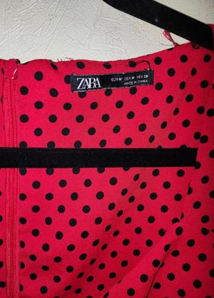 Сукня червона в чорний горошок zara