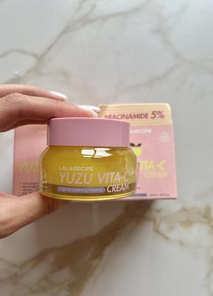 Осветляющий крем с ниацинамидом 5% и экстрактом юдзу lalarecipe yuzu vita c cream