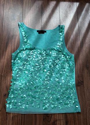 Яркая майка с паетками bcbg max azria