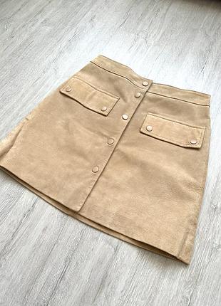 Косуха+юбка трапеція з натуральної замші mango2 фото