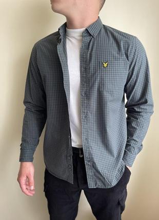 Темно зелена сорочка lyle&scott в клітинку, клітку, лого, логотип, лайл скот, оригінал, хакі, оливкова