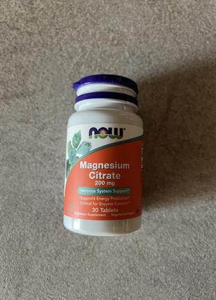 Magnesium citrate 200 mg now foods магнію цитрат