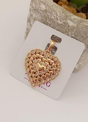 Кулон медичне золото серце 2.6 см