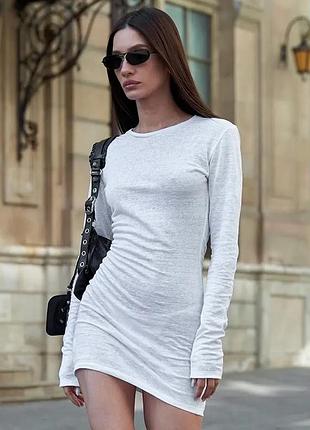 Платье меланж,прозрачное на пляж, пляжное мини