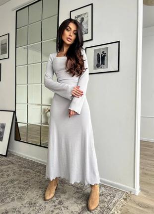 Платье макси рубчик 💔 со шнуровкой на спине 🤩 платье длинное платье