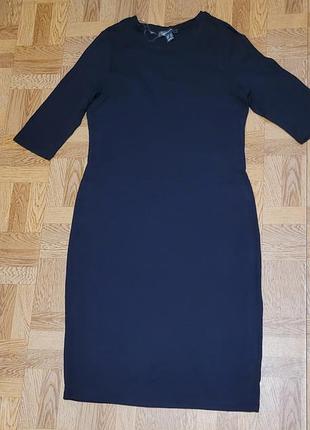 Платье черное трикотажное хлопковое футляр размер м