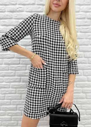 Платье с принтом в гусиную лапку "rosemary" женскую одежду