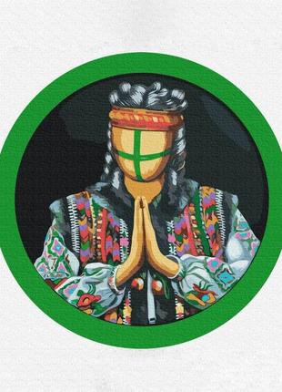 Картина за номерами кругла brushme 40см "молимося за україну ©valeriya macarenco" rc00037l