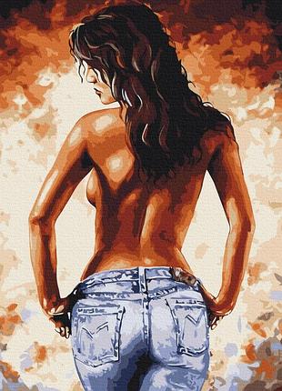 Картина за номерами brushme 48x60см "джинсовий тренд" bs52207l