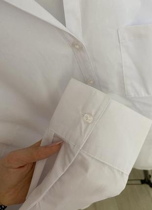 Классическая белая рубашка с длинным рукавом стильная рубашка с хлопком р. l