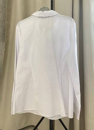Классическая белая рубашка с длинным рукавом стильная рубашка с хлопком р. l