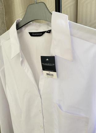 Классическая белая рубашка с длинным рукавом стильная рубашка с хлопком р. l