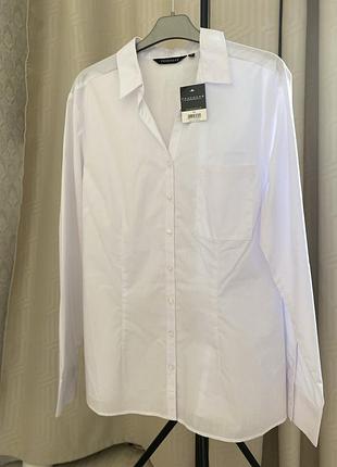 Классическая белая рубашка с длинным рукавом стильная рубашка с хлопком р. l