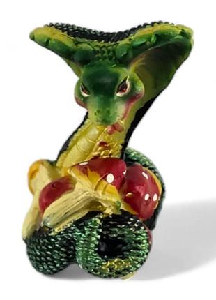 Статуетка змія-кобра з мухоморами (6,5х4,5х3,5 см)