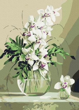 Картина за номерами brushme 40x50см "орхідеї у вазі" bs21177