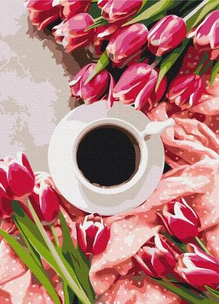 Преміум картина за номерами brushme 40x50см "кавова весна" pbs53470