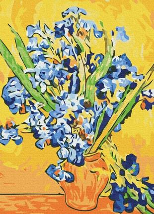 Преміум картина за номерами brushme 40x50см "іриси у вазі. вінсент ван гог" pbs52876