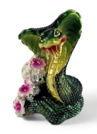 Статуетка змія-кобра з квітами (6,5х4,5х3,5 см)