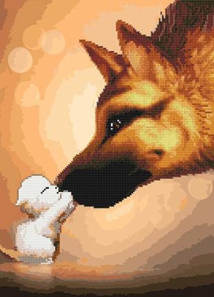 Комбінована алмазна мозаїка brushme 40x50см "велика дружба" gzs1203