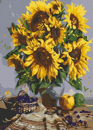 Картина за номерами brushme 30x40см "натюрморт з букетом соняшників" rbs51955