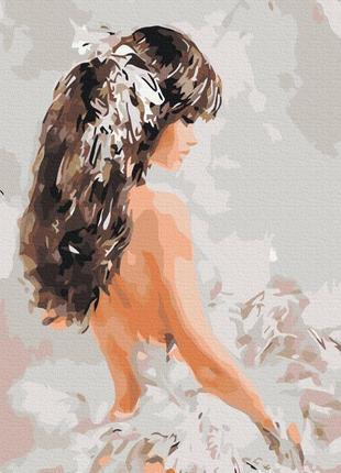 Картина за номерами brushme 40x50см "дівчина з пір'ям" bs6977