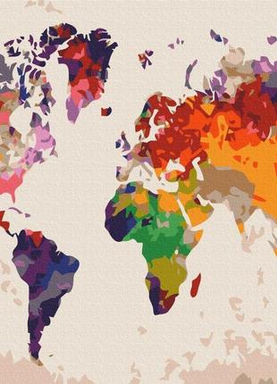 Преміум картина за номерами brushme 40x50см "кольорова мапа" pbs52296