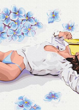 Картина за номерами brushme 40x50см "перерва на читання © alla berezovska" bs53810